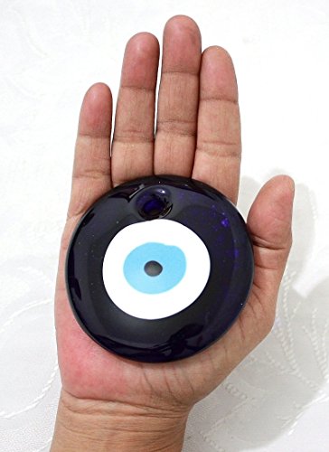 Blue Glass "Evil Eye" Wall Hanging Amulet Charm Pendant for Good Luck, Success and Protection