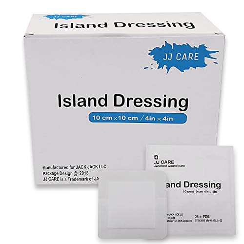 [Pack of 25] 4x4 inches Adhesive Island Dressing - Sterile Silicone Foam Bandages - Bordered Gauze Pads - Latex Free, Individually Wrapped, Non-Adherent Wound Patches