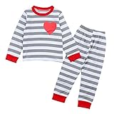 Hatoys Kids Baby Girl Boy Stripe Heart Tops