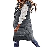 Long Puffer Vest for Women Lightweight Sleeveless