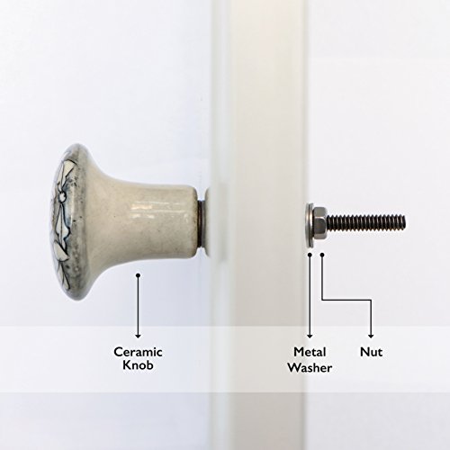 Set of 6 Ceramic Cairo Drawer Knobs Kitchen Cabinet Dresser Pull