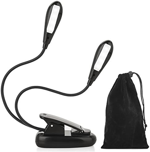 Bright Tunes-TOMSOO Natural Light Lamp, Clip Anywhere Book Light, Flex LED Reading Light with 360° Adjustable Dual Head, Rechargeable Energy-Efficient Light, Night Light for Student, Reader, Children