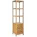 SONGMICS Bamboo Bathroom Storage Floor Cabinet， 4 Tiers Multifunctional Floor Shelving Unit，Free Standing Tower Corner Rack ，Natural UBCB50Y primary