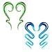 BodyJ4You Glass Tapers Set Zigzag Glow in the Dark Aqua Plugs Ear Gauges Hangers 4G-16mm Stretchers 4PCS