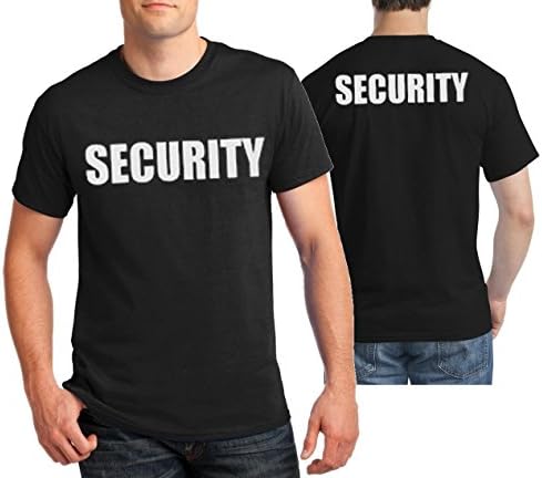 Adult SECURITY Event Safety Cotton Two Side Print Black Unisex T Shirt Medium Black