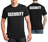 Adult SECURITY Event Safety Cotton Two Side Print Black Unisex T Shirt