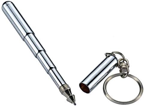 Dianhai Stainless Steel Telescopic Pen Shape Key Chain Pendant Metal Key Ring