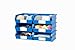 Triton Products 3-235BWS LocBin 8 Piece Wall Storage Unit with 10-7/8 Inch L x 11 Inch W x 5 Inch H Blue Interlocking Poly Bins, 6 CT, Wall Mount Rails 8-3/4 Inch L with Hardware, 2 pk