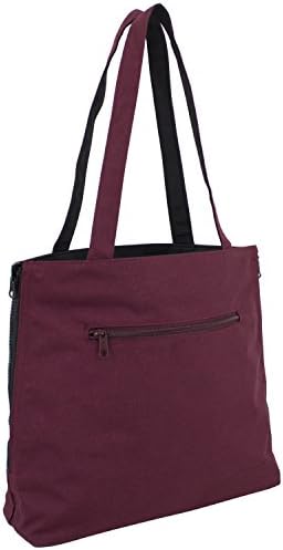 2-in-1 Reversible Tote Bag, Black/Burgandy