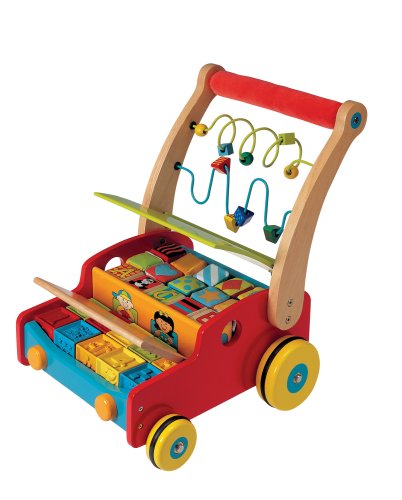 wooden walker wagon with blocks