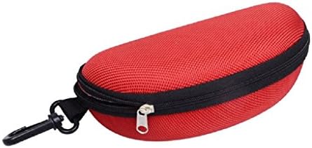 NNDA CO Portable Zipper Eye Glasses Sunglasses Clam Shell Hard Case Protector,EVA,1PC (red)