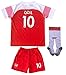 LES TRICOT 2017/2018 Arsenal Home #11 Mesut Ozil Football Futbol Soccer Kids Jersey Shorts Socks Set Youth Sizes (10-11 Years)