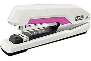 Rapid Supreme SuperFlatClinch S17 Fullstrip Stapler, White/Pink