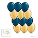 Andaz Press 11-inch Latex Balloon Duo Party Kit with Gold Cards & Gifts Sign, Navy Blue and Gold, 12-pk, Nautical Birthday Decorations