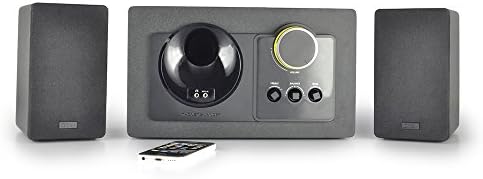 Thonet and Vander Grub Bluetooth Gaming Speakers, 2.1 Home Audio Speaker System, 240 Watts, RCA Stereo Input, Wood Finish, Black