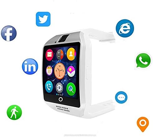 Bluetooth Smart Watch Fitness Tracker - Sport Watch Touch Screen with Camera Pedometer Sleep Monitor Call/Message Reminder Music Player Anti-Lost - Compatible Android Smartwatches (White)