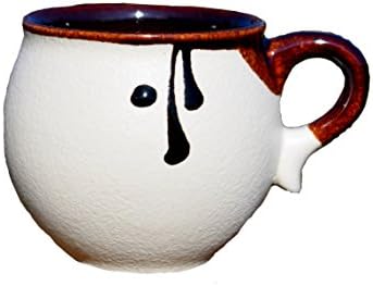 Cupscho handmade pottery mug for coffee as an original kawaii gift for woman, man, beloved – White standart (7.4 fl oz, 210 ml)