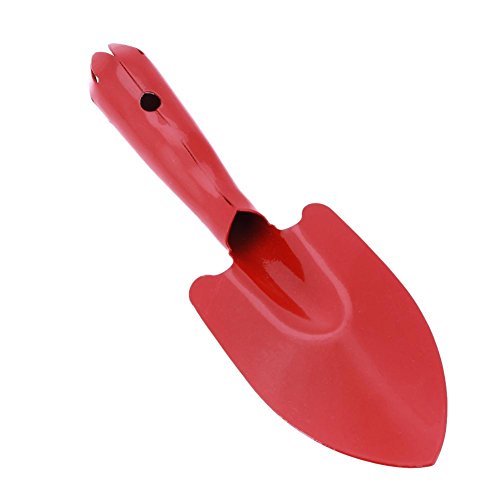 Mikolot Mini Metal Garden Hand Shovel Flower Soil Planting Kids Spade Tool(Red)