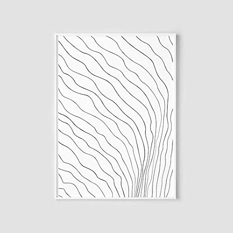 Arte lineal abstracto, impresión de patrones de onda minimalistas