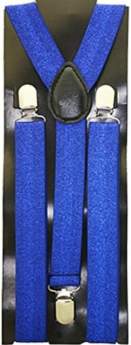 Mens Womens Unisex Suspenders (blue glitter)