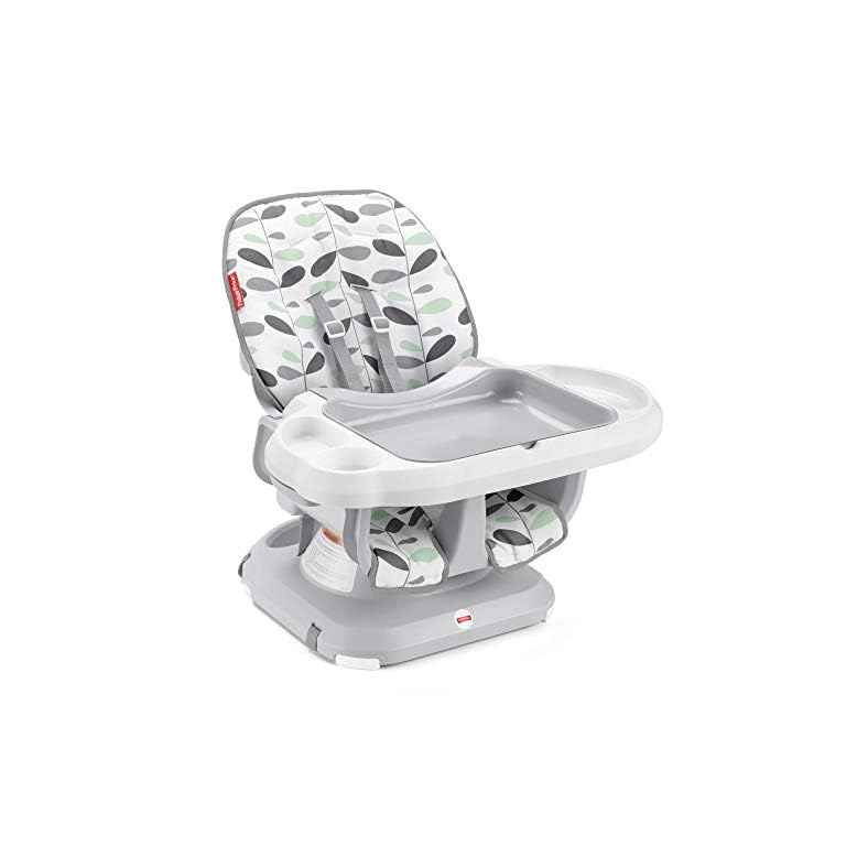 Fisher-Price SpaceSaver High Chair Climbing Leaves, portable baby-to-toddler dining seat with easy cleanup features…