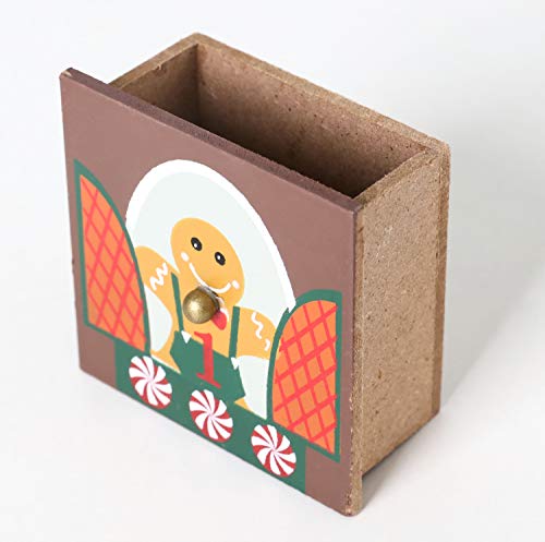 BRUBAKER Advent Calendar - Wooden Gingerbread House with 4 LED Lights - 10.3 x 17.7 x 2.1 inches - Thumbnail 5