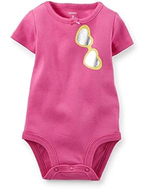 Girl's Pink Sunglasses Bodysuit (6 Months)