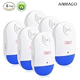 Ultrasonic Pest Repeller 6 Pack, Electronic Indoor Pest Control Plug In Repellent with Night Light for Insets and Rodents, Repel Ants, Mice, Bugs,Spiders,Roaches,Lizards and More