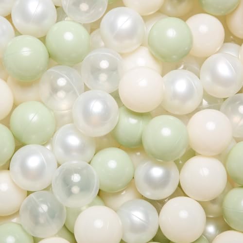 TRENDPLAY Plastic Balls for Ball Pits - Pack of 170 Hollow Balls- Safe and Exciting Playtime - Perfect for Baby Pools, Birthday Party Decoration (Lime)