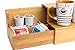 Bambusi 2-Tier Step Spice Rack Organizer with Drawer - Bamboo Tea Box and Cabinet Shelf Organizer