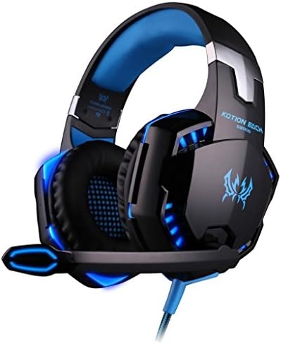 US Shipping EACH G2000 Pro Game Blue Gaming Headset 3.5mm LED Stereo PC Headphone Microphone Stereo Bass LED Light