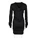 Clearance Sale! Women Hoodies Dress,Canserin Women Autumn Winter Long Sleeve Hoodies Pure Color Hooded Sweatshirt Dress Slim Fit Coat Mini Skirt (M, Black)