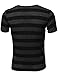 Youstar Men's Plain Stripe Pattern V Neck Short Sleeve T-Shirts