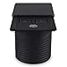 Desktop Power Grommet Data Center Desk Outlet Socket with 2 USB Ports Hidden Design (Black)