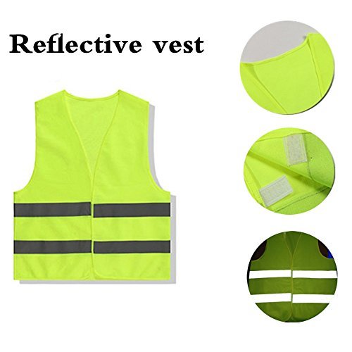 Hosaire Reflective Vest for Running Cycling Jogging Motorcycle Dog Walking High Visibility Safety Gear for Men and Women Yellow