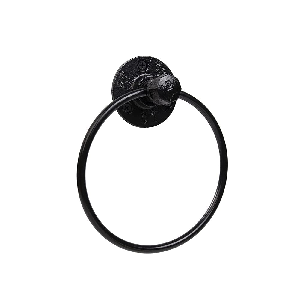 Photo 1 of Industrial Hand Towel Ring Farmhouse Towel Holder Wall Mounted for Bathroom Decor