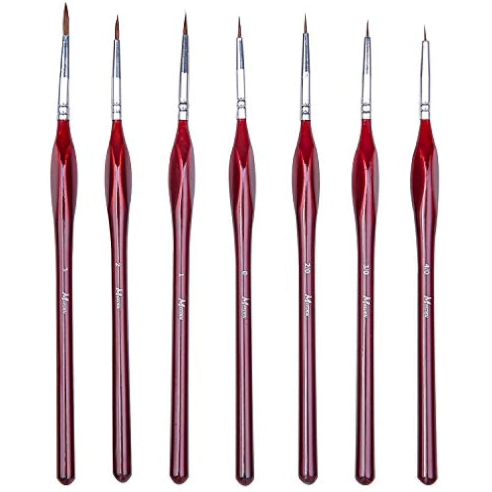 Micro Detail Paint Brush Set 7 Tiny Fine Miniature Art Brushes