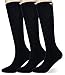 +MD 3 Pairs Light Compression Socks for Women & Men,Viscose for Bamboo 8-15mmHg Soft Support Scoks for Pregnant Nurses Travel 10-13 Black