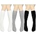Yoobure 3 Pairs Boys & Girls Cotton School Uniform Knee High Socks Kids Child Soccer Socks Cute Cable Knit Tube Sport Stocking