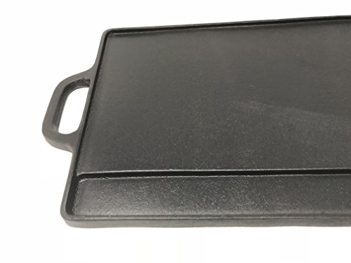 Aura Outdoor Products Rectangle Cast Iron Griddle - Perfect for Gas Grills and Stove Tops