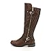 Forever Link Women's MANGO-21 Quilted Zipper Accent Riding Boots, Brown, 8.5
