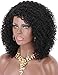 Kalyss Black Curly Synthetic Hair Wig Afro Kinky Curly Wigs for Black Women Curved L Part Natural Looking Hair Wigs for Womens Daily Wear Hairpiece