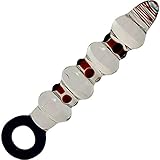 Passionate Ruby Glass Dildo with Pullout Ring 8 Inch