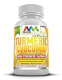 Premium Turmeric Curcumin Capsules By Maubi Health - 95% Curcuminoids Organic Herbal Dietary Supplement - Antioxidant & Anti-Inflammatory Action - Bioperine For Quick Absorption - 1420mg - 60 Caps