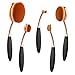 Summifit 5 Pcs Soft Oval Makeup Brushes Set Professional Foundation Contour Eyeshadow Concealer Brush Kit (Black Rose Gold)