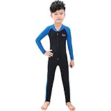 BIKMAN Long Sleeve Sunsuit Girls and Boys Sun Protection One Piece Swimsuit (M(height:43