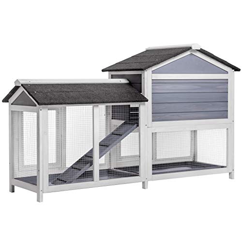 purlove rabbit hutch wood house pet cage for small animals