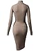 H2H Womens Sexy Slim Fit Turtleneck Long Sleeve Bodycon Mini Bandage Dress