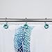 Stainless Steel Rust Resistant Double Hooks Glide Shower Ring Hangs for Both Shower Curtain and Liner 12-Pack (Aqua Blue)