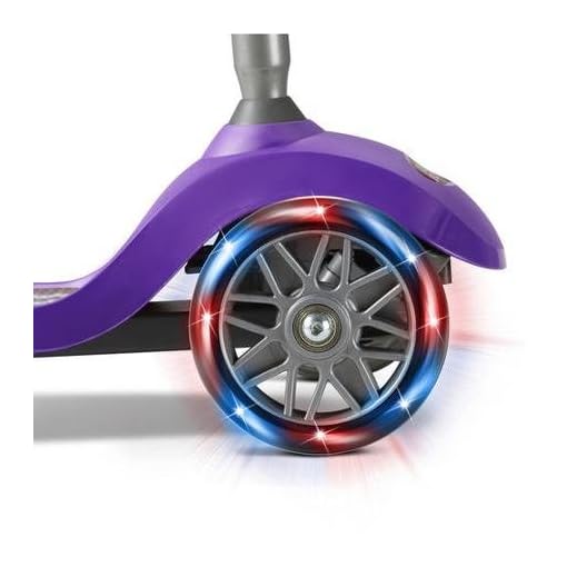 Radio Flyer Lean 'N Glide with Light-Up High-performance Urethane 3-Wheels, Fast, Smooth Ride, Heavy-duty Deck, Durable,Kids Scooter- Purple - Image 6